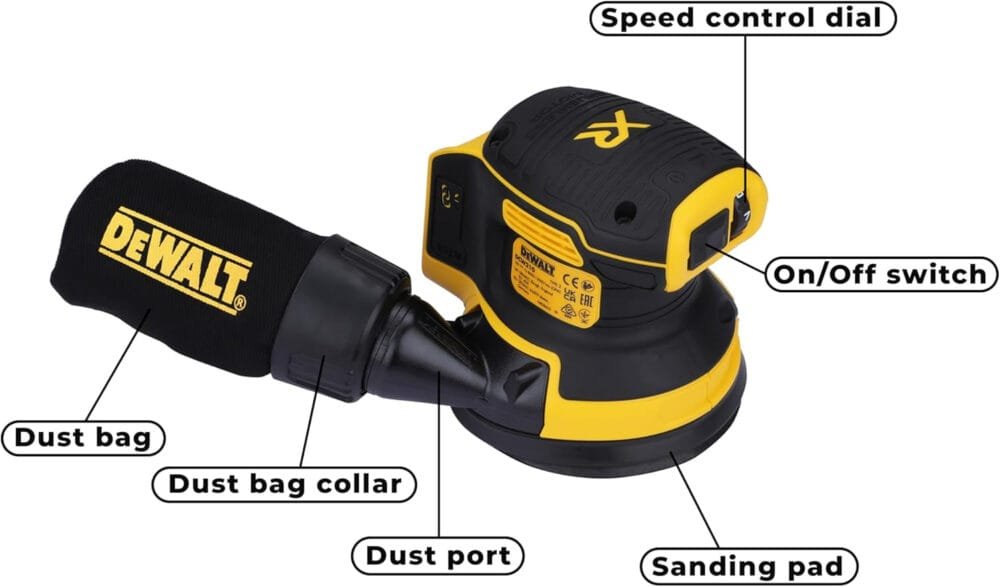 DEWALT DCW210N-XJ Cordless Sander 18V XR Brushless 125mm Bare Unit