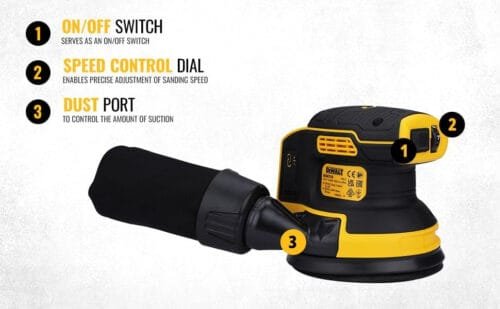 DEWALT DCW210N-XJ Cordless Sander 18V XR Brushless 125mm Bare Unit