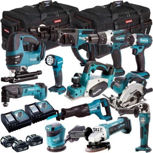 Makita 18V Li-ion 13 Piece Cordless Power Tool Kit 4 x 5.0Ah Batteries