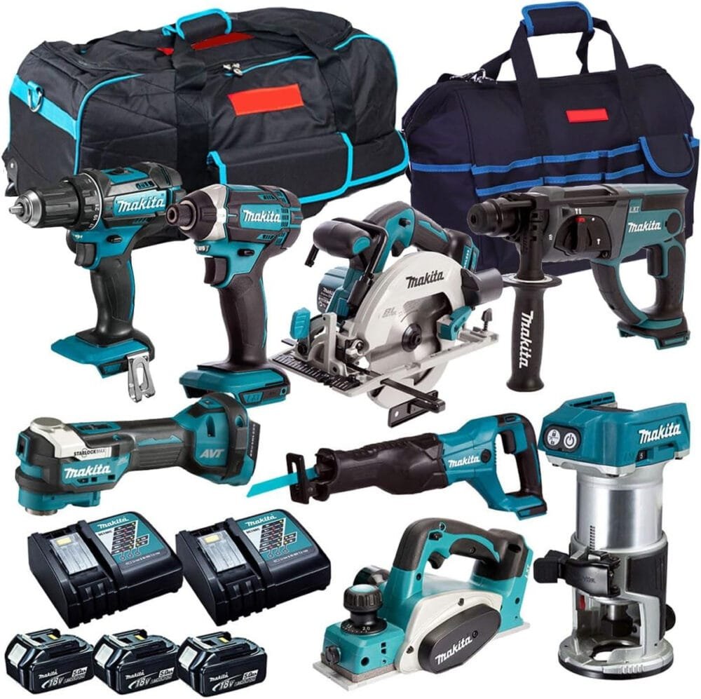 Makita 18V Li-ion 8 Piece Cordless Power Tool Kit with 3 x 5.0Ah Batteries