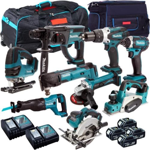 Makita 18V Li-ion 9 Piece Cordless Power Tool Kit 4 x 5Ah Batteries