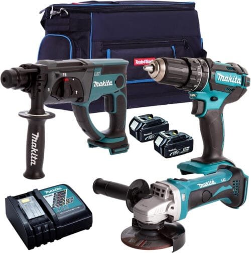 Makita 18V Li-ion 3 Piece Cordless Power Tool Kit 2 x 5.0Ah Batteries