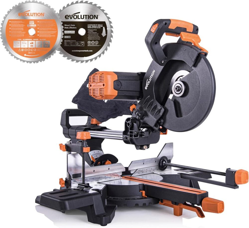 Evolution Power Tools R255SMS-DB+ Double Bevel Sliding Mitre Saw