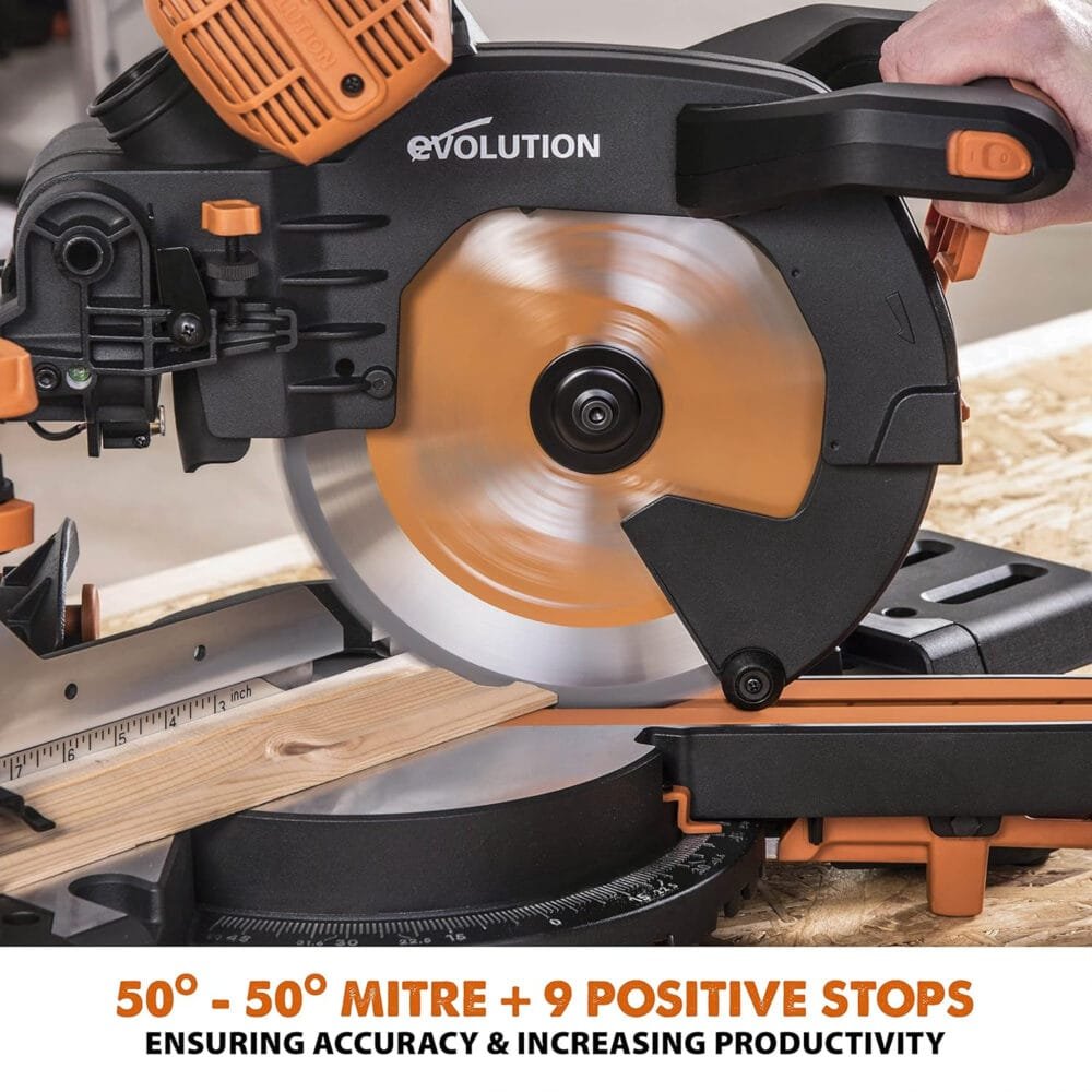 Evolution Power Tools R255SMS-DB+ Double Bevel Sliding Mitre Saw