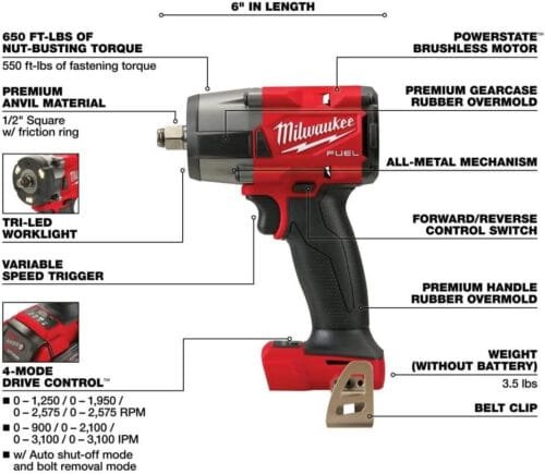 Milwaukee M18 FUEL 18V Lithium-Ion Combo Kit with Two 5.0Ah Batteries