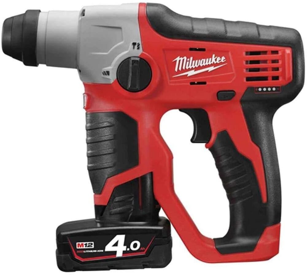 Milwaukee M12H-402C M12 Compact SDS 2-Mode Hammer with 2 x 4.0Ah Li-Ion Batteries