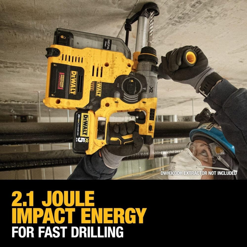 DEWALT 20V MAX* SDS Rotary Hammer Drill Kit, 5-Ah Batteries