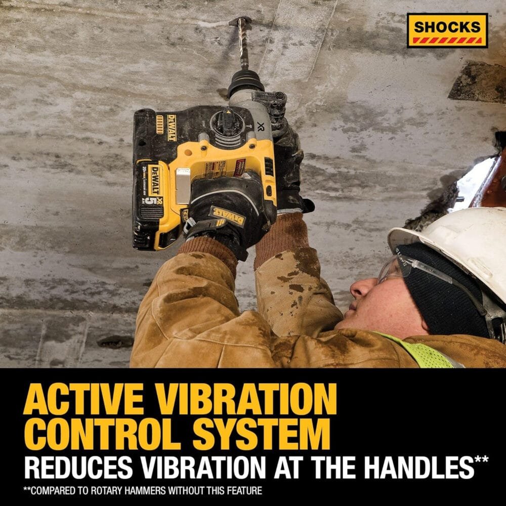 DEWALT 20V MAX* SDS Rotary Hammer Drill Kit, 5-Ah Batteries