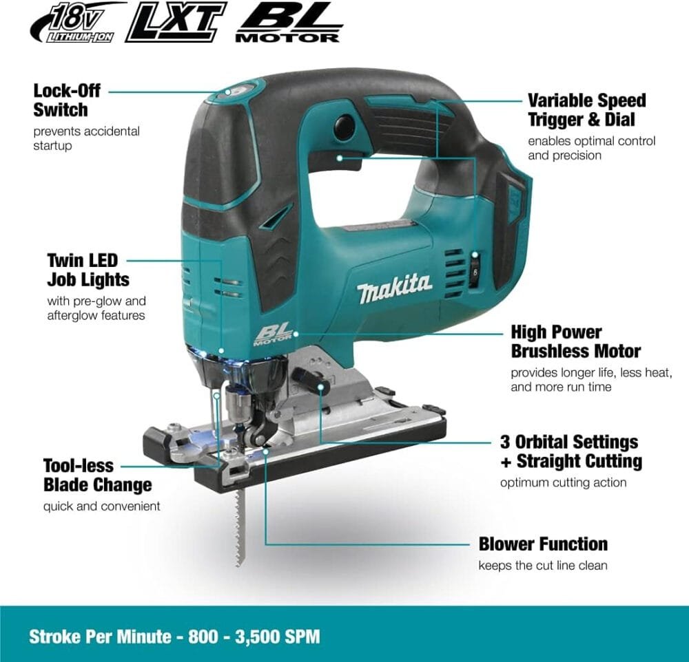 Makita DJV182Z 18V Li-Ion LXT Brushless Jigsaw - Batteries and Charger Not Included