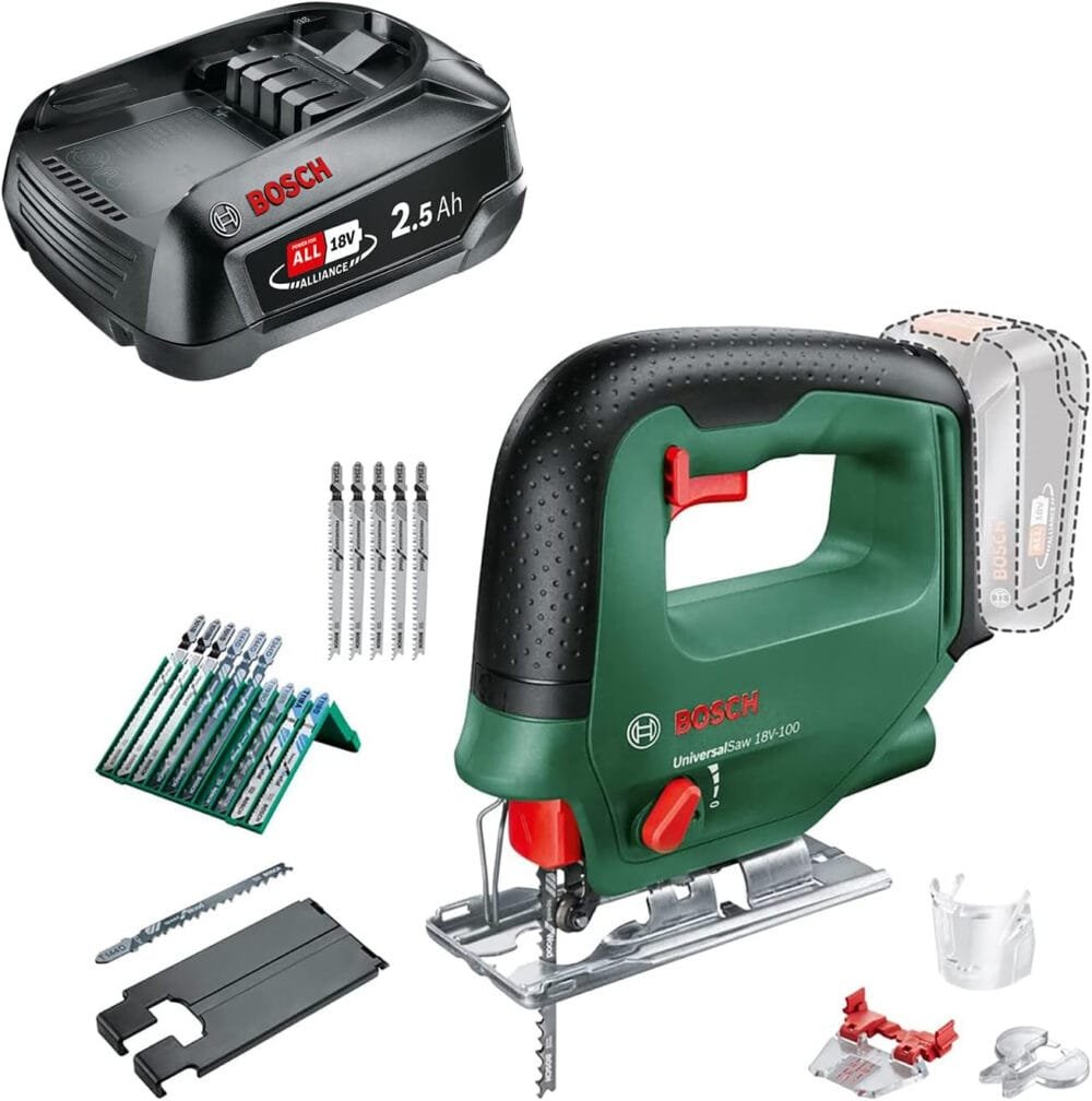Bosch Home and Garden Cordless Jigsaw UniversalSaw 18V-100 Home and Garden Battery Pack PBA 18V