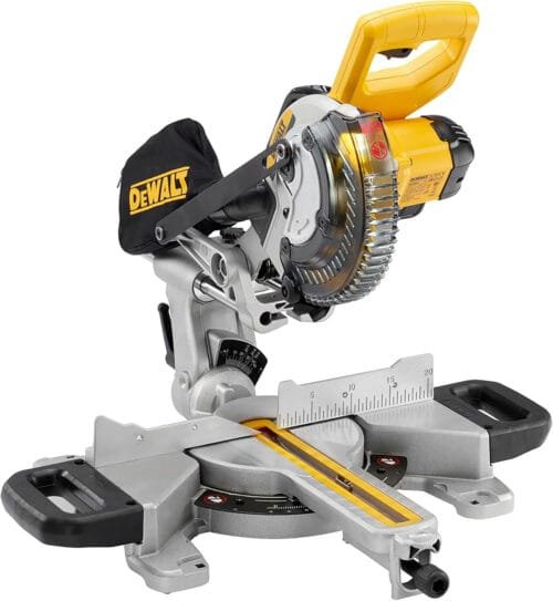 DEWALT DCS365N-XJ XR 184 mm Mitre Saw with XPS-Bare Unit, 590 W, 18 V, Yellow