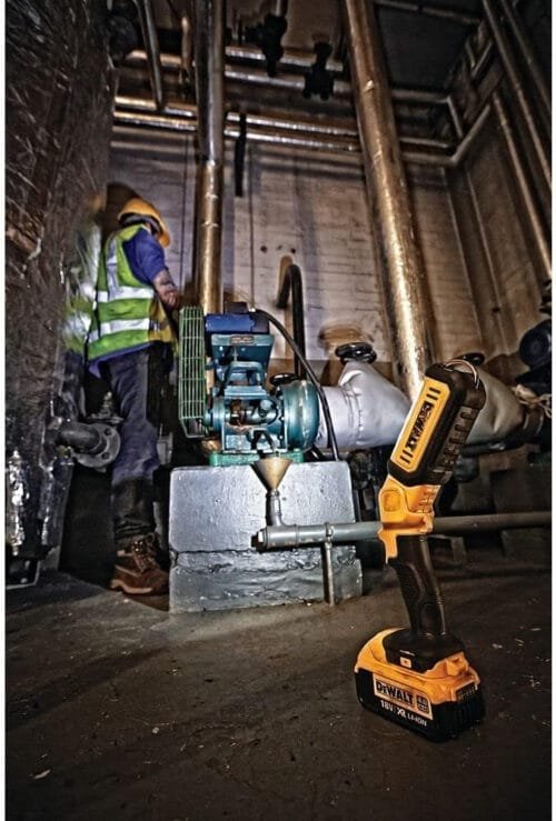 DEWALT DCS365N-XJ XR 184 mm Mitre Saw with XPS-Bare Unit, 590 W, 18 V, Yellow