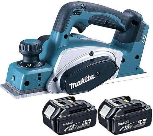 Makita DKP180Z LXT 18V Li-Ion Cordless Planer 82mm Body with 2 x 5.0Ah BL1850 Batteries