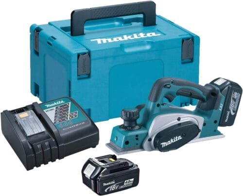 Makita DKP180RMJ 18V Li-Ion LXT Planer Complete with 2 x 4.0 Ah Li-Ion Batteries and Charger Supplied in A Makpac Case