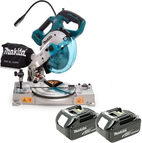 Makita DLS600 18V LXT Cordless Brushless Mitre Saw 165mm with 2 x 5Ah Batteries