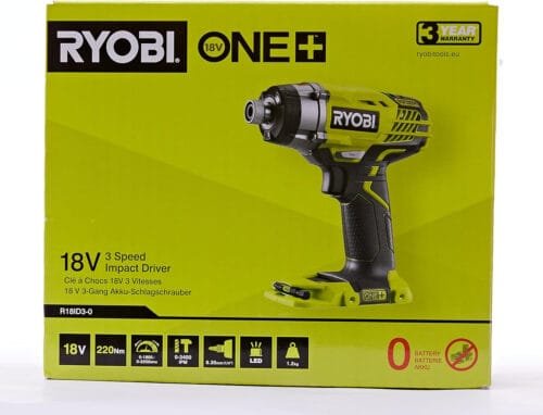 Ryobi R18ID3-0 ONE+ 18V 3-Speed Impact Driver (Body Only) Hyper Green