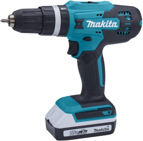 Makita HP488DWAX4 18V G-Series Combi Drill Complete with 1 x 2.0 Ah Battery, Charger and 74 Piece Bit Set Supplied in a Toolchest
