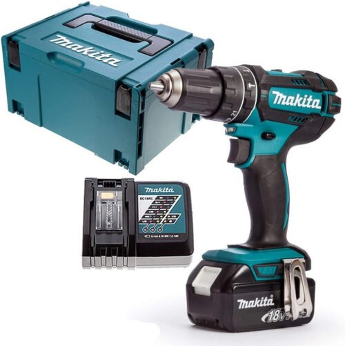 Makita DHP482Z LXT 18 V combi drill with 1 x 5.0 Ah battery, charger & insert, 18 V