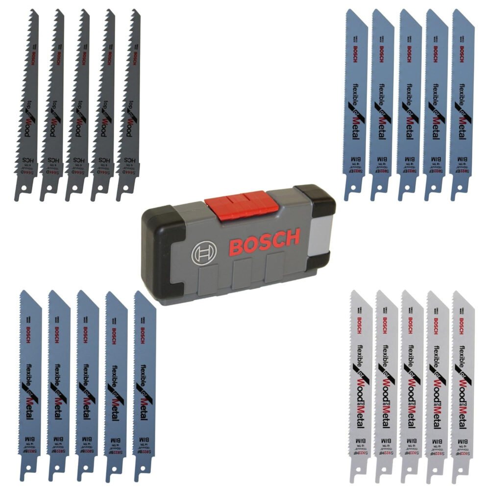 Bosch Professional 20-Piece Recip Saw Blades Tough Box for Wood and Metal Set (for Wood and Metal, Accessories for Recip Saws)