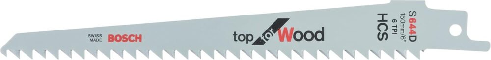 Bosch Professional 2x Reciprocating Saw Blade S 644 D Top for Wood (for Construction Timber, Chipboard, MDF, 150 x 19 x 1,25 mm, Accessories for Reciprocating Saws)