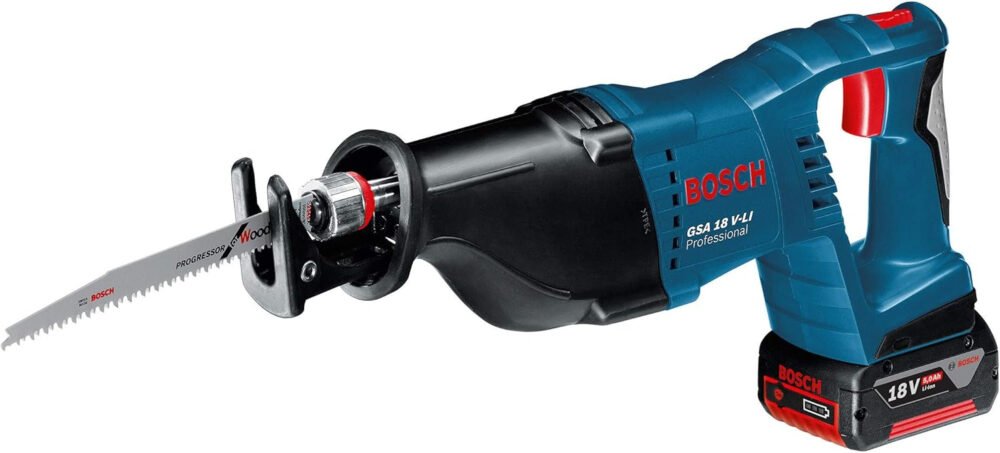 Bosch Professional 18V System GSA 18 V-LI C cordless reciprocating saw (compact version, 3 x reciprocating saw blades, excluding rechargable batteries and charger, in L-BOXX)