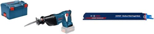 Bosch Professional 18V System GSA 18 V-LI C cordless reciprocating saw (compact version, 3 x reciprocating saw blades, excluding rechargable batteries and charger, in L-BOXX)