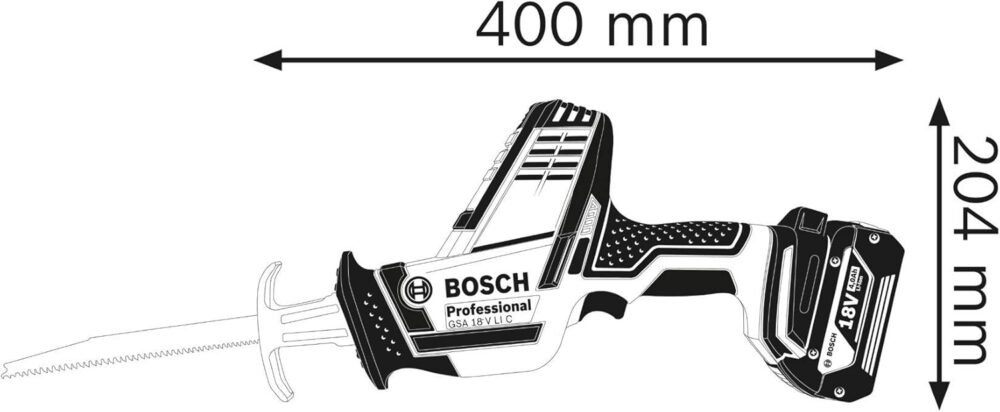 Bosch Professional 18V System GSA 18 V-LI C cordless reciprocating saw (compact version, 3 x reciprocating saw blades, excluding rechargable batteries and charger, in L-BOXX)