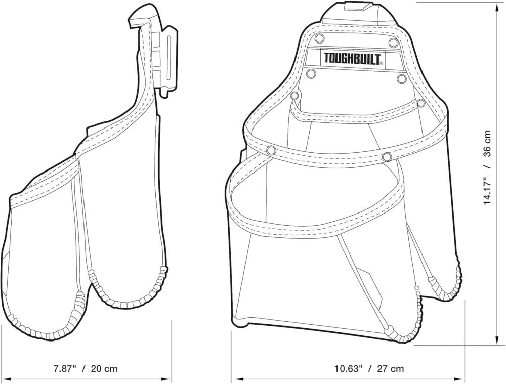 ToughBuilt - Multi-Pocket Organizer Tool Pouch - Heavy Duty, Deluxe Premium Quality, Durable - Patented ClipTech Hub & Work Belts