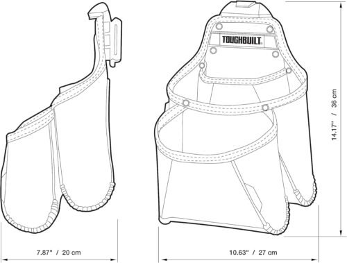 ToughBuilt - Multi-Pocket Organizer Tool Pouch - Heavy Duty, Deluxe Premium Quality, Durable - Patented ClipTech Hub & Work Belts