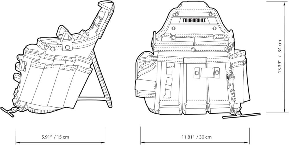 ToughBuilt Master Electrician Pouch + Shoulder Strap by,Black