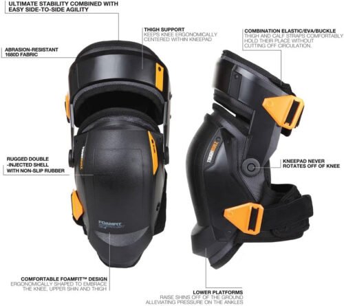 ToughBuilt - Heavy Duty Foam Thigh Support Stabilization Knee Pads - Comfortable, Adjustable, Ultimate Stability - (TB-KP-3-UK)