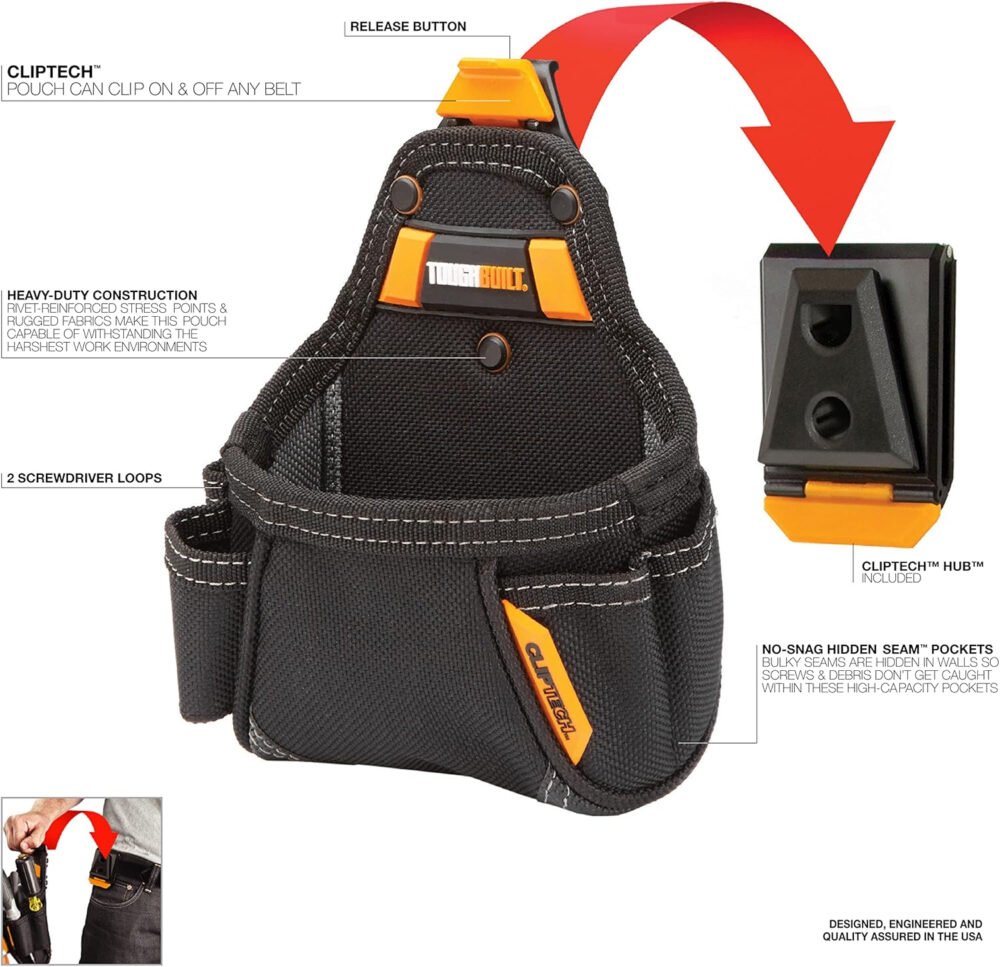 ToughBuilt CT-25 Tape Measure/All Purpose Pouch, 25.4 cm*11.4 cm*24.1 cm