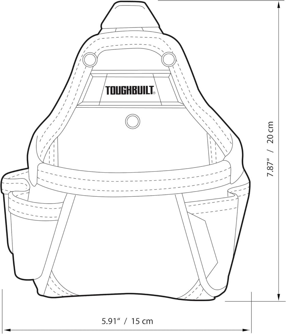 ToughBuilt CT-25 Tape Measure/All Purpose Pouch, 25.4 cm*11.4 cm*24.1 cm