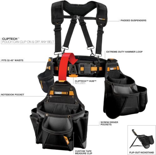 ToughBuilt Pro Contractor Tool Belt Set 5 Piece
