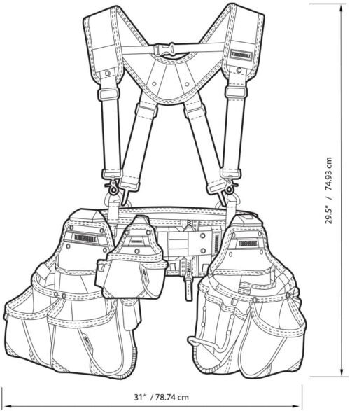 ToughBuilt Pro Contractor Tool Belt Set 5 Piece