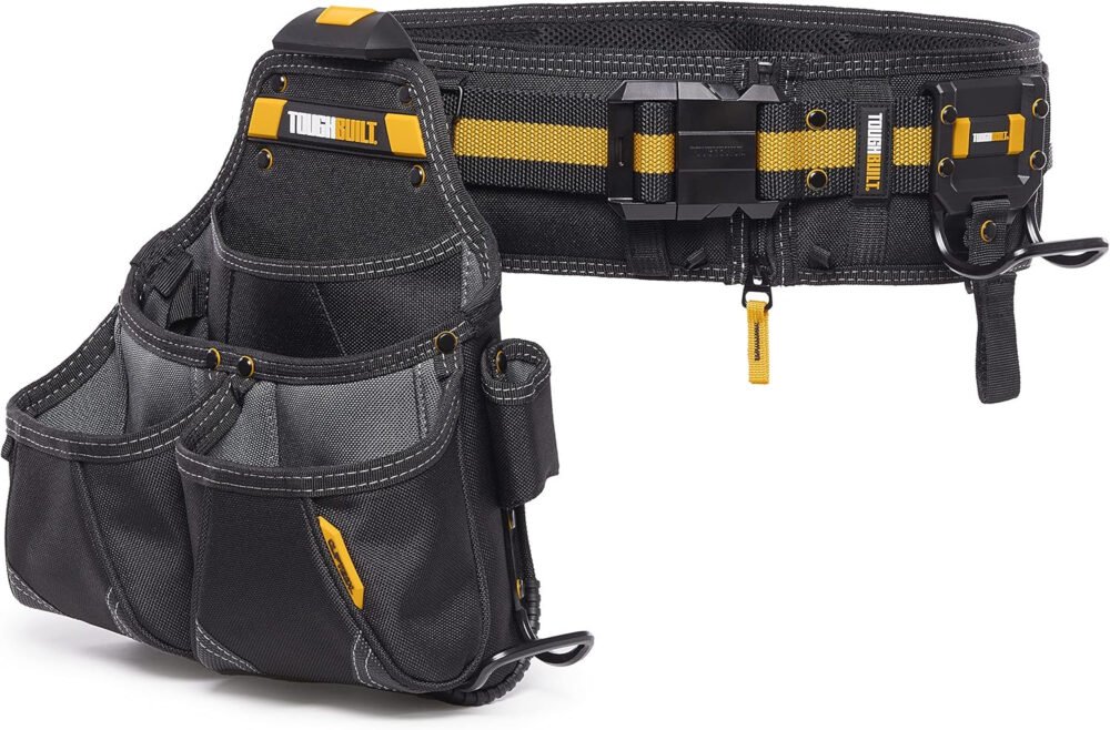 ToughBuilt - 3-piece Handyman Tool Belt Set - Heavy Duty, Durable - 2 Cliptech Pouches and padded Toolbelt