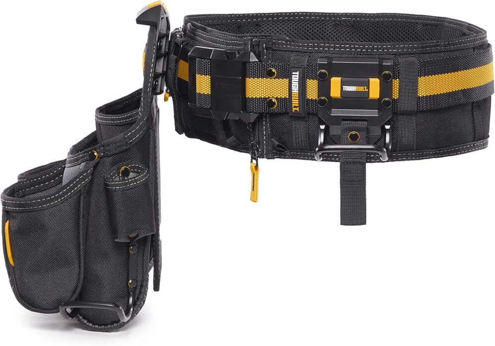 ToughBuilt - 3-piece Handyman Tool Belt Set - Heavy Duty, Durable - 2 Cliptech Pouches and padded Toolbelt