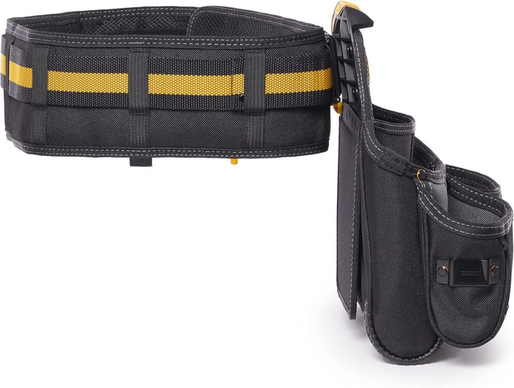 ToughBuilt - 3-piece Handyman Tool Belt Set - Heavy Duty, Durable - 2 Cliptech Pouches and padded Toolbelt