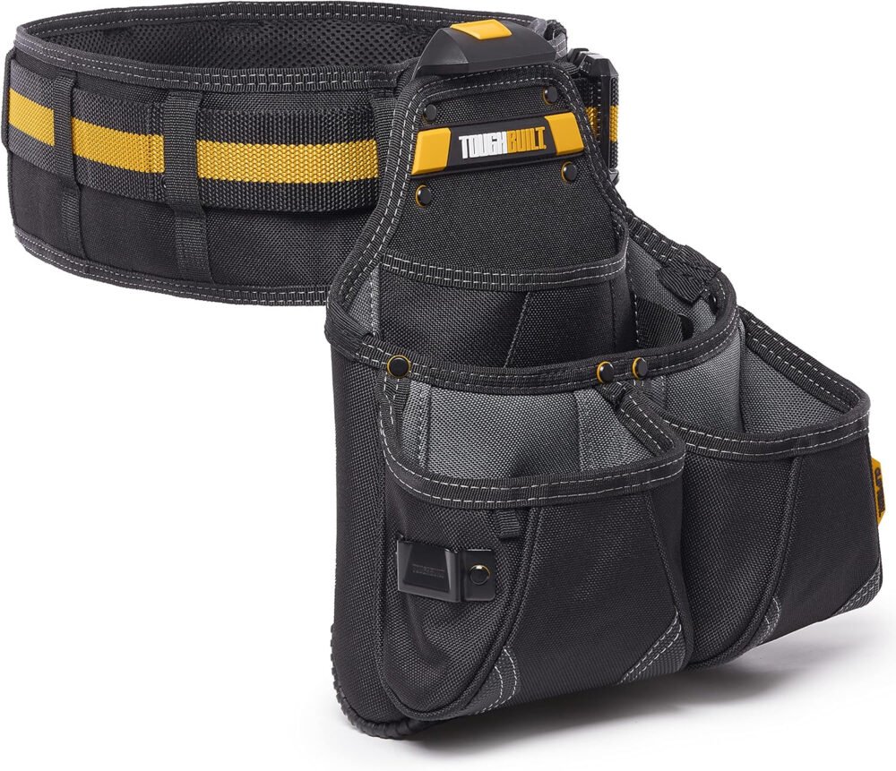 ToughBuilt - 3-piece Handyman Tool Belt Set - Heavy Duty, Durable - 2 Cliptech Pouches and padded Toolbelt