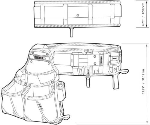 ToughBuilt - 3-piece Handyman Tool Belt Set - Heavy Duty, Durable - 2 Cliptech Pouches and padded Toolbelt