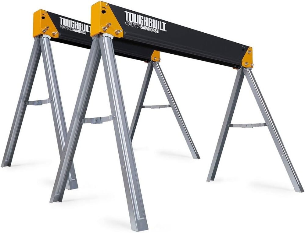 ToughBuilt - Folding Sawhorse/Jobsite Table - Sturdy, Durable, Lightweight, Heavy-Duty