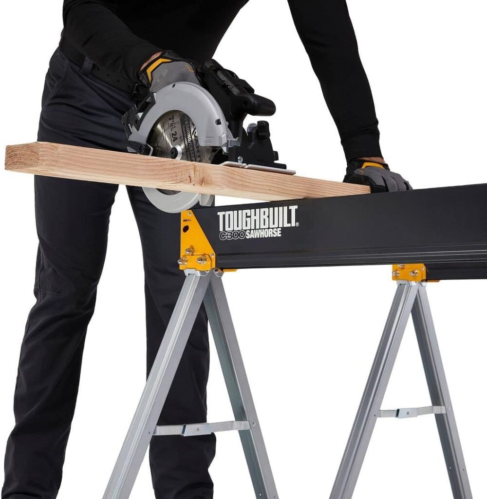 ToughBuilt - Folding Sawhorse/Jobsite Table - Sturdy, Durable, Lightweight, Heavy-Duty