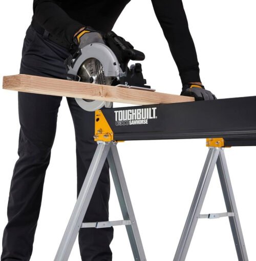 ToughBuilt - Folding Sawhorse/Jobsite Table - Sturdy, Durable, Lightweight, Heavy-Duty
