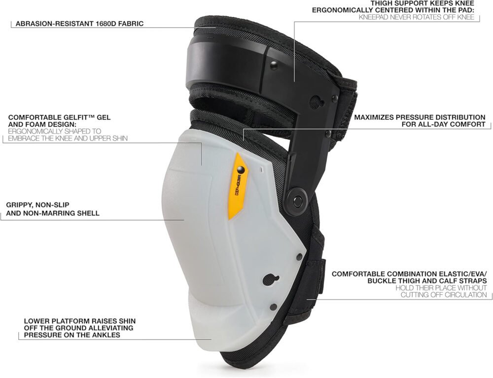 ToughBuilt - Gelfit Thigh Support Stabilization Knee Pads - (TB-KP-G3R)