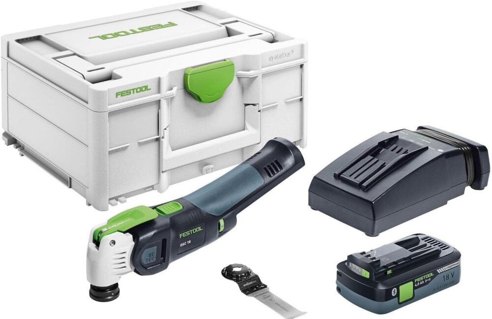 Festool Battery Oscillator OSC 18 HPC 4.0 EI-Plus Vecturo with Battery Pack, Quick Charger