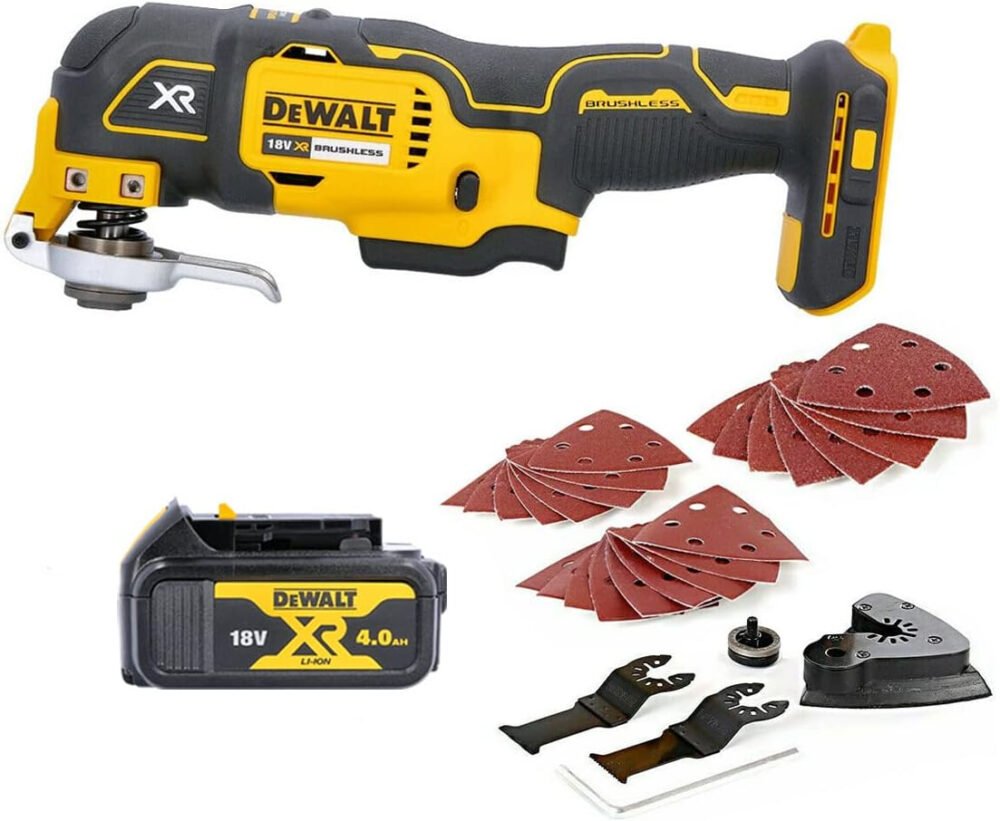 DEWALT DCS355N Oscillating Multi-Tool 18V li-ion Cordless Brushless, 4Ah Battery
