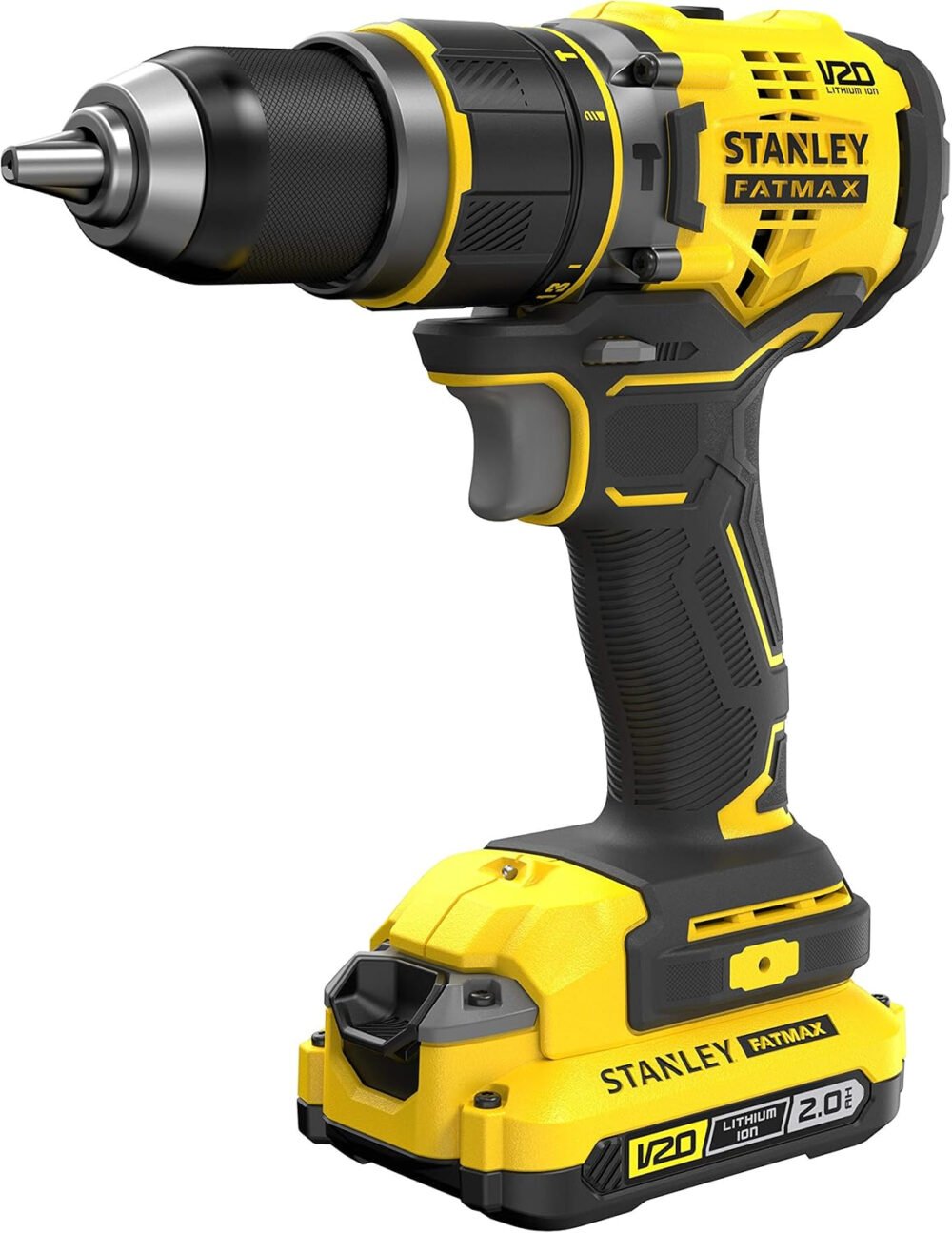 Stanley Hammer Drill BRUSHLESS V20 18V 80Nm with 2 Li-Ion 2Ah Batteries