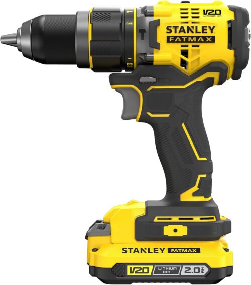 Stanley Hammer Drill BRUSHLESS V20 18V 80Nm with 2 Li-Ion 2Ah Batteries