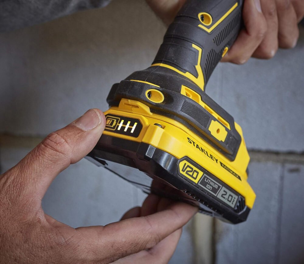 Stanley Hammer Drill BRUSHLESS V20 18V 80Nm with 2 Li-Ion 2Ah Batteries