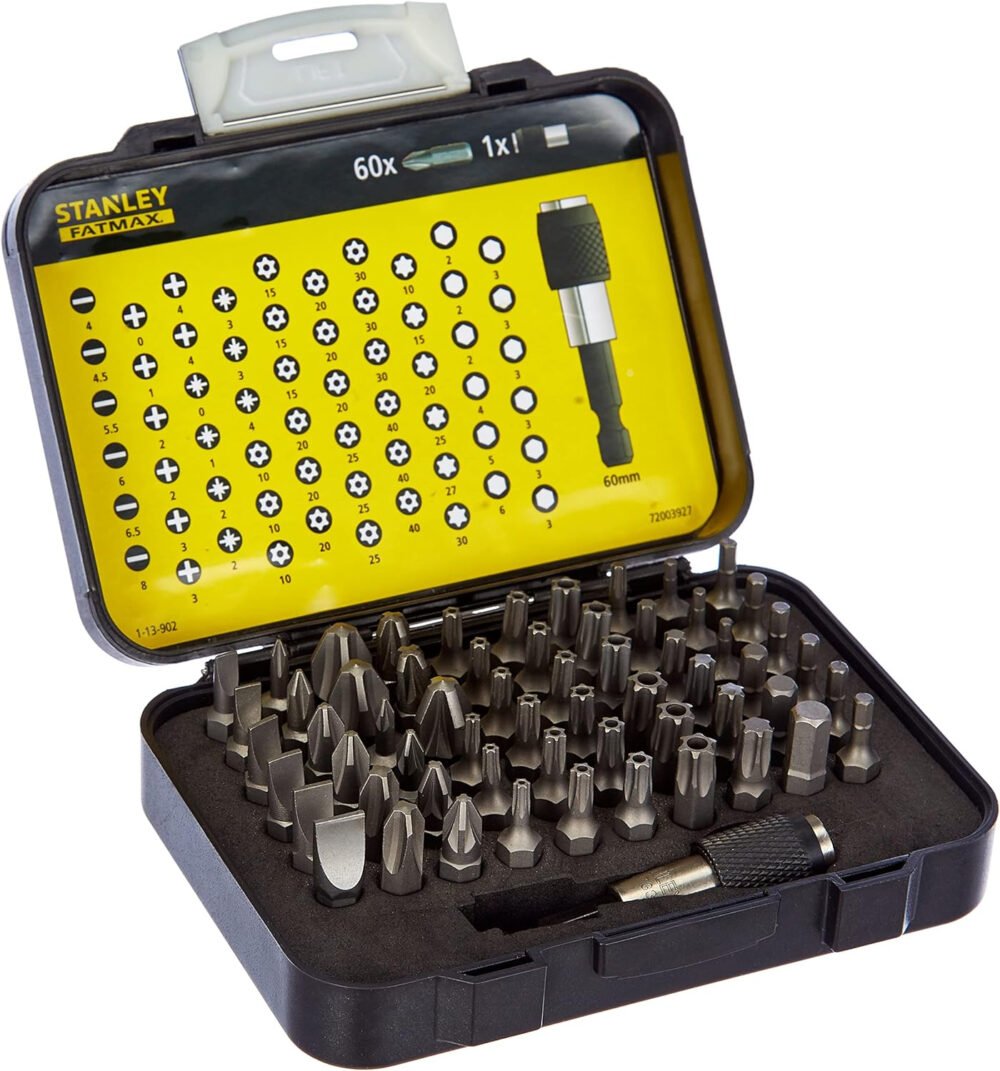 Stanley 1-13-902 Bit Set, 1/4 Drive, 61 Pieces